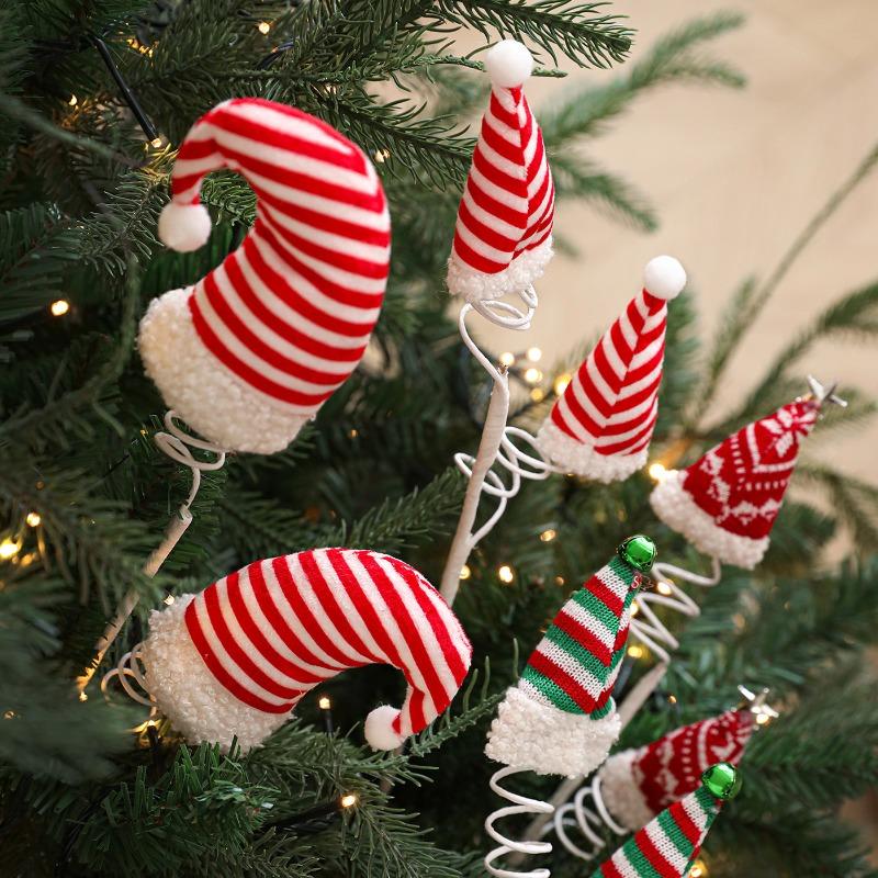 Christmas Cuttings Hook Boots Hat Plush Toy Wrap Around Spring Plastic Doll Christmas Party Decoration