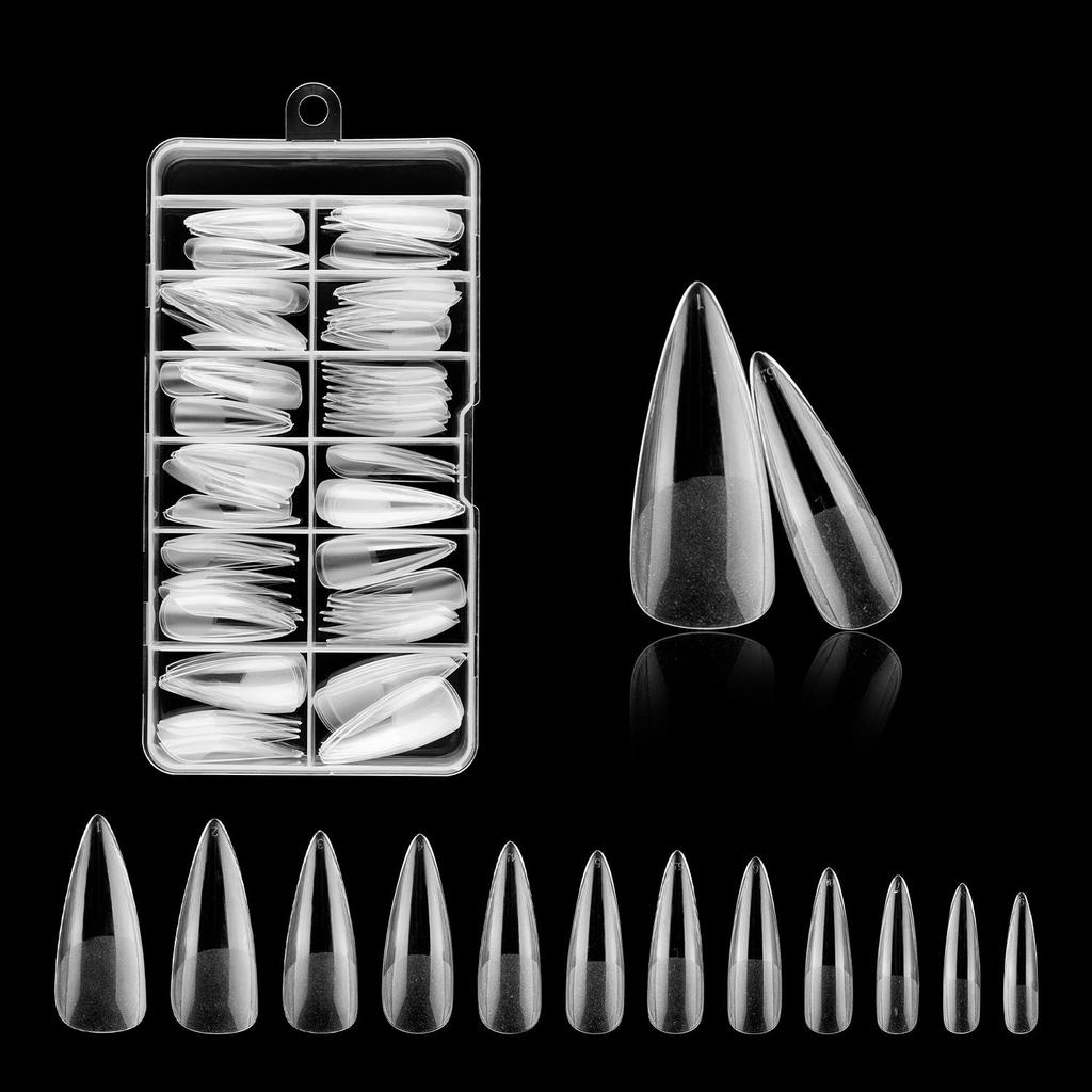 120/100-Piece Set of Clear Frosted Square Oval Almond Ballet Wear-On False Nail Art Tips