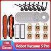 For Xiaomi Robot Vacuum 5 Pro / OV21GL Accessories Roller Main Brush Cover Side Brush Hepa Filter Mop Cloth Dust Bag Mop Holder Plate