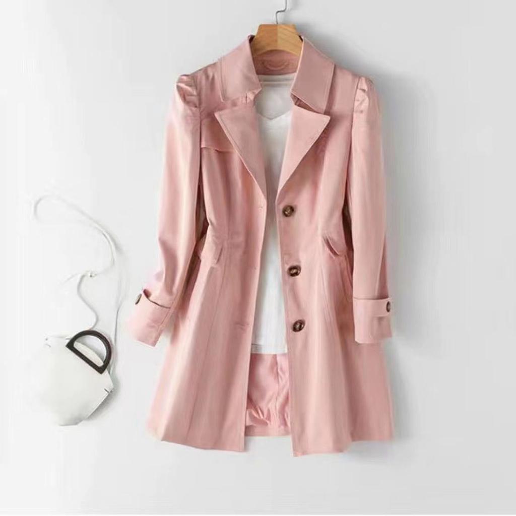 Spring Autumn Trench Coat Women Korean Double Breasted Mid-Long Female Trench Coat Overcoat Windbreaker Ladies Outerwear