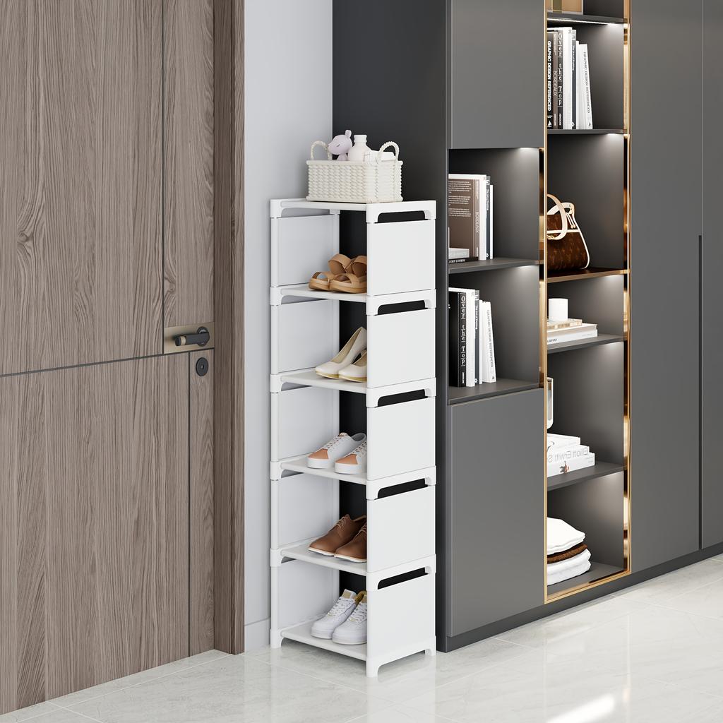 high quality4/6/8-Tier Entryway Shoe Rack and Storage Cabinet, Easy Assembly, Modular Design, Black and White Options, Space-Saving, Suitable for