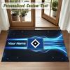 Crystal Velvet Square Rug Custom NameHamburger SV Pattern Non Slip Home Floor Decor Rug