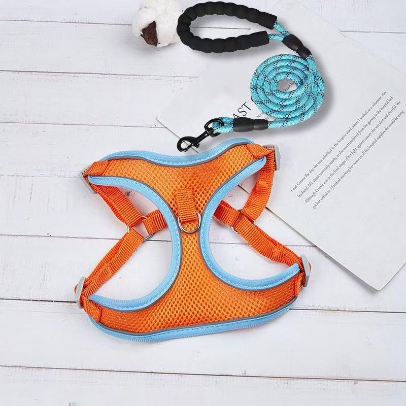 Breathable Reflective Pet Harness Vest with Leash for Cats & Dogs
