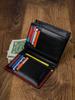 Vertical, two-tone men's wallet made of genuine leather - Rovicky