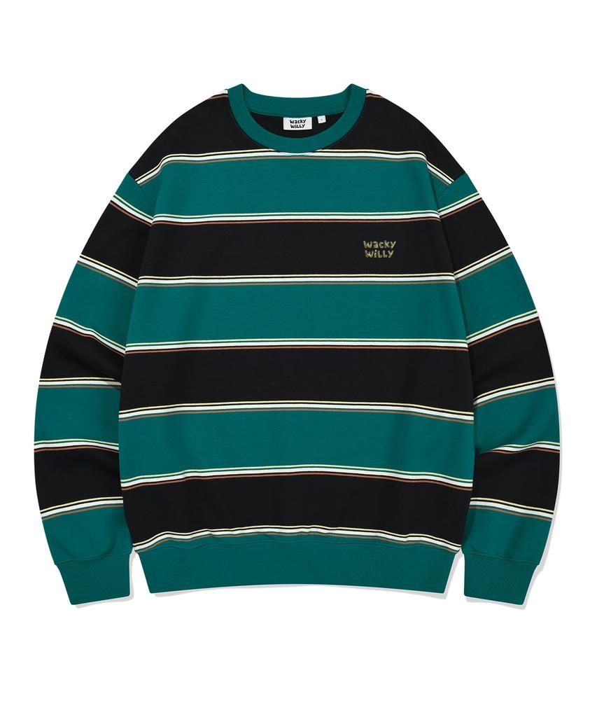 Wacky Willy Multi-Stripe Sweatshirt Green