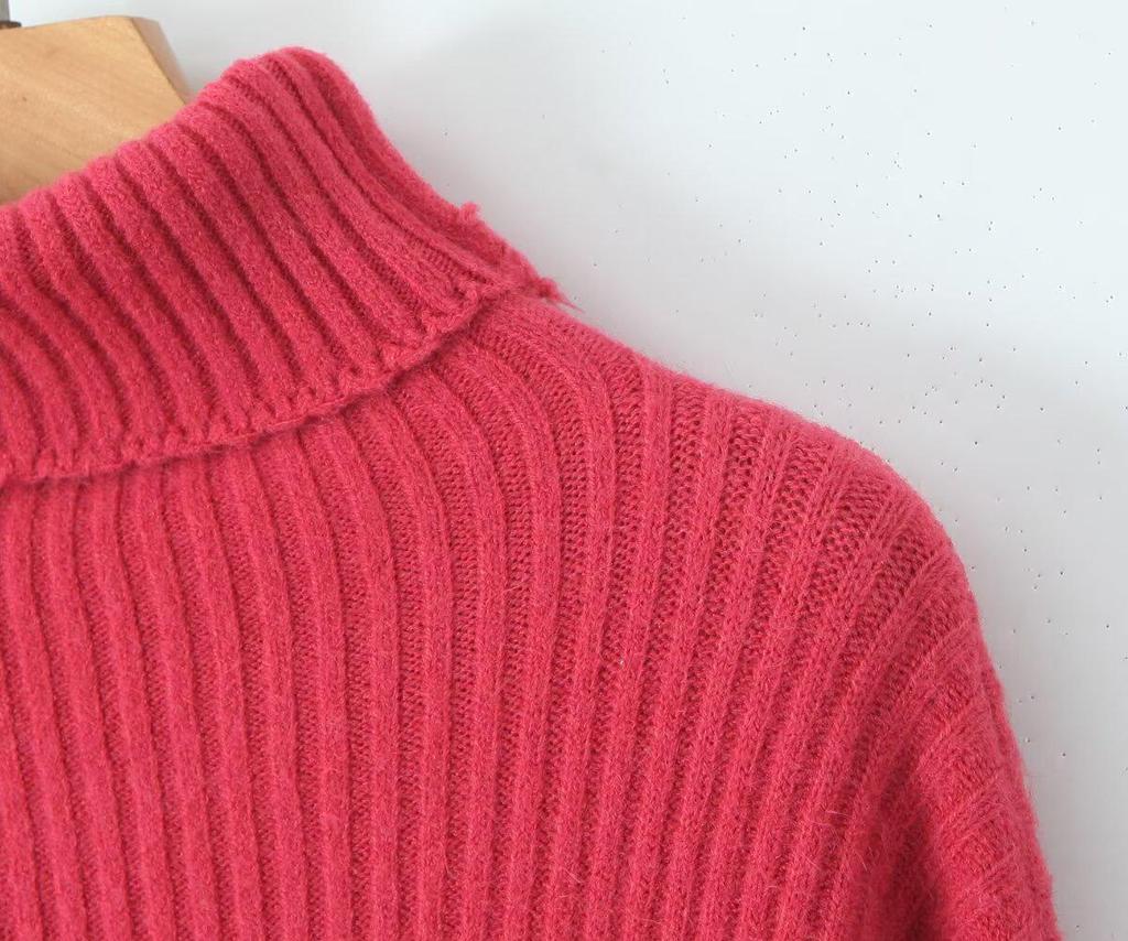 2024 Autumn Women's High Neck Long Sleeve Sweater - European American Style, Casual & Versatile Fashion