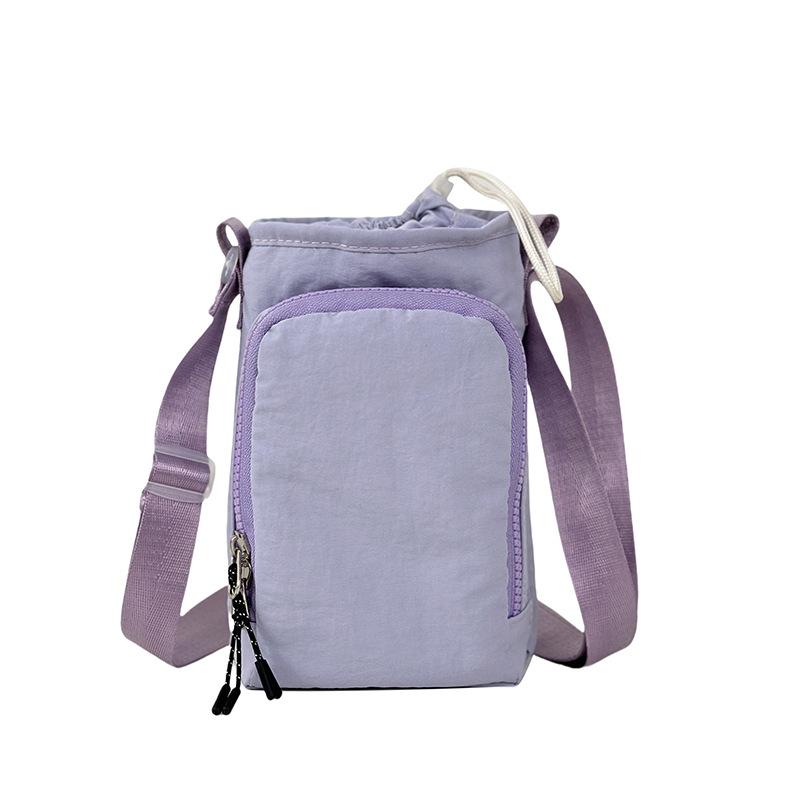 Sports small satchel multi-functional men's and women's casual shoulder mobile phone bag lightweight running drawstring water cup bag