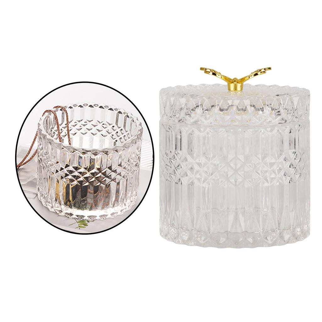Glass Storage Jar Canister with Lid Round for Wedding , L