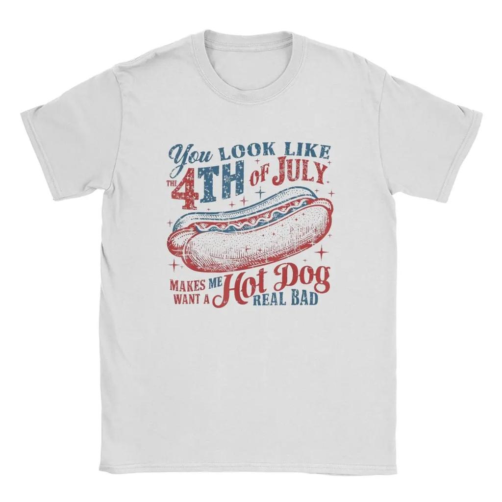 Funny You Look Like 4th Of July Hot Dog T-Shirts Men Legally Blonde Creative Cotton Tee Round Neck Short Sleeve T Shirts Tops