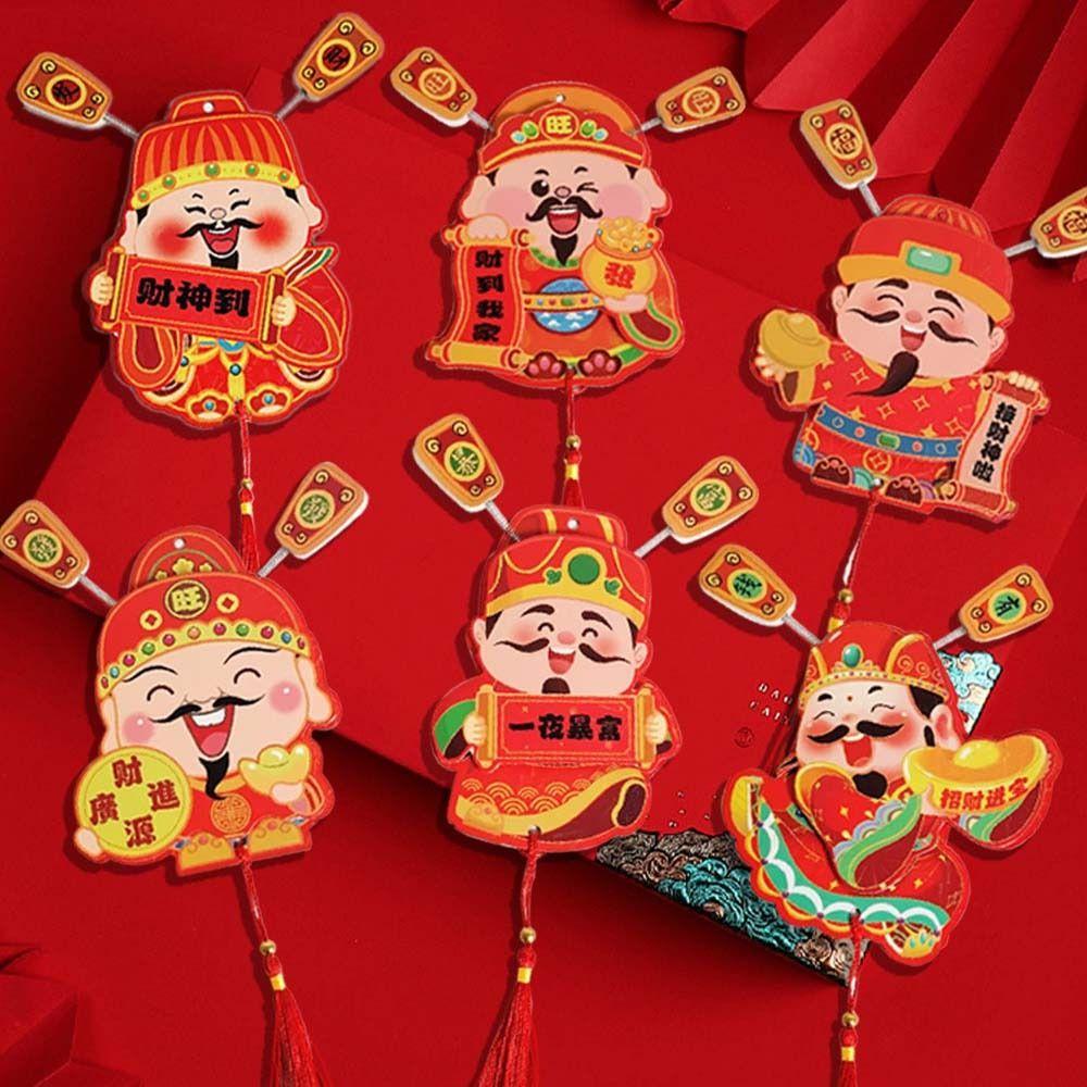Festive Chinese God of Wealth Fridge Magnets Snake Year Hanging Pendent  Spring Festival