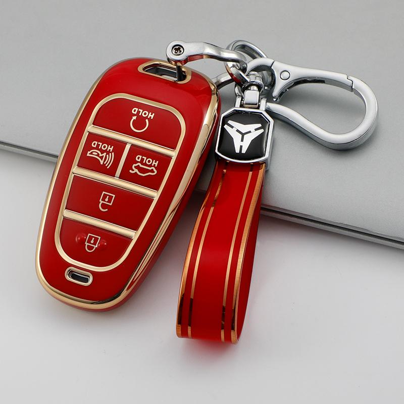5/6 Buttons Tpu Car Key Case Remote Fob Cover Holder Shell For Hyundai Santa Fe Tucson Nexus Nx4 Atos Prime Solaris
