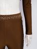 Leopard Print Rhinestone One Shoulder Crop Top and Flared Pants Set for Women Latin Jazz Dance Competition Stage Show
