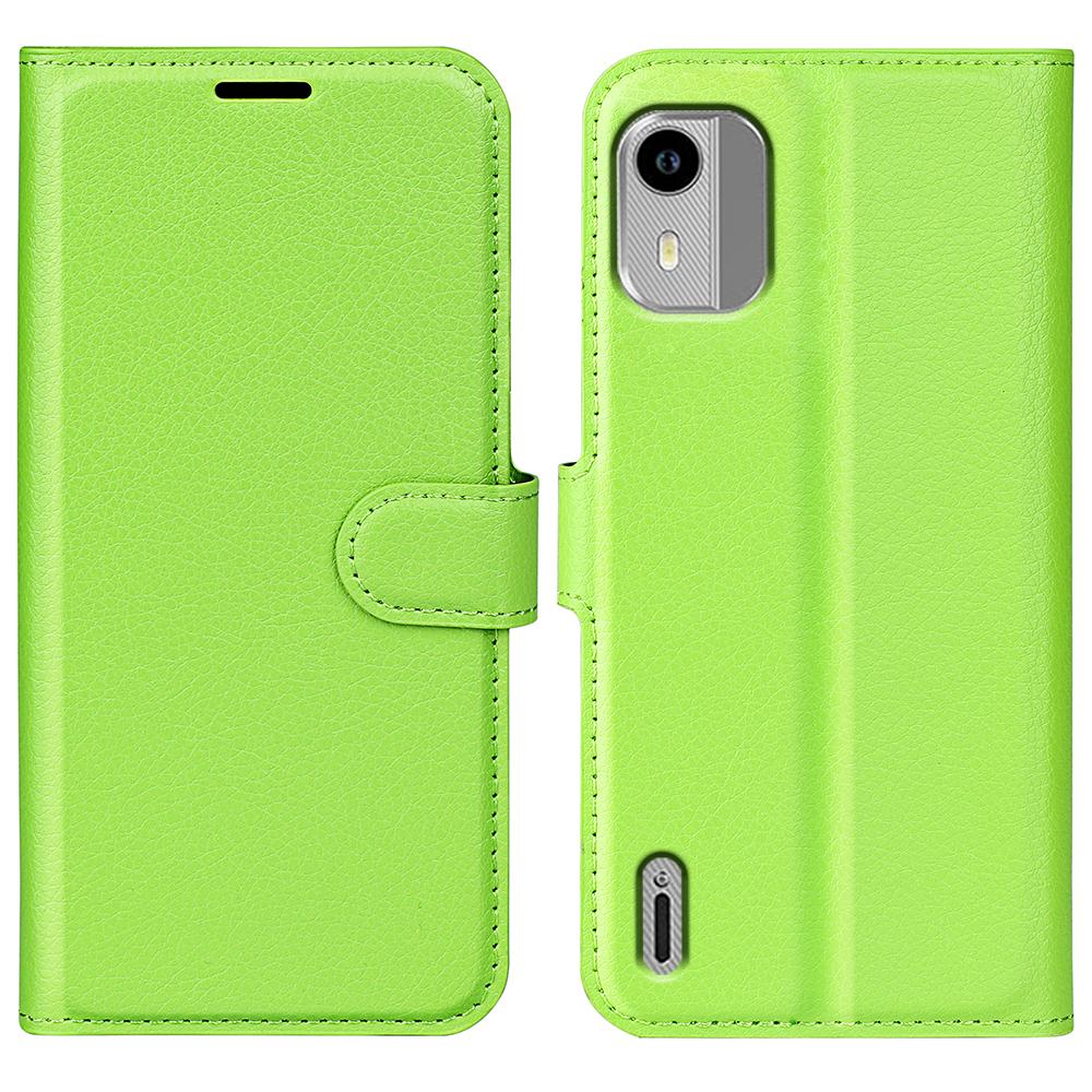 For Nokia C12 4G/C12 Pro/C12 Plus Wallet Litchi Texture Phone Case Anti-Scratch Stand PU Leather Protective Cover