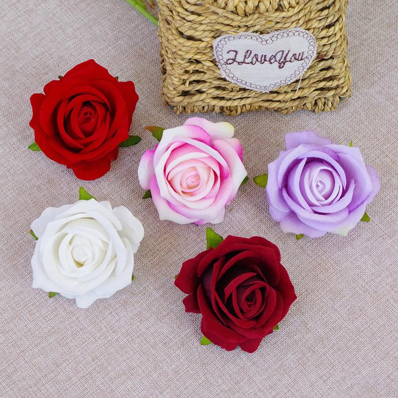 5/10pcs 7cm Artificial Rose Flowers Head For Wedding Home Decoration Fake Flowers Rose Head DIY Wreath Supplies