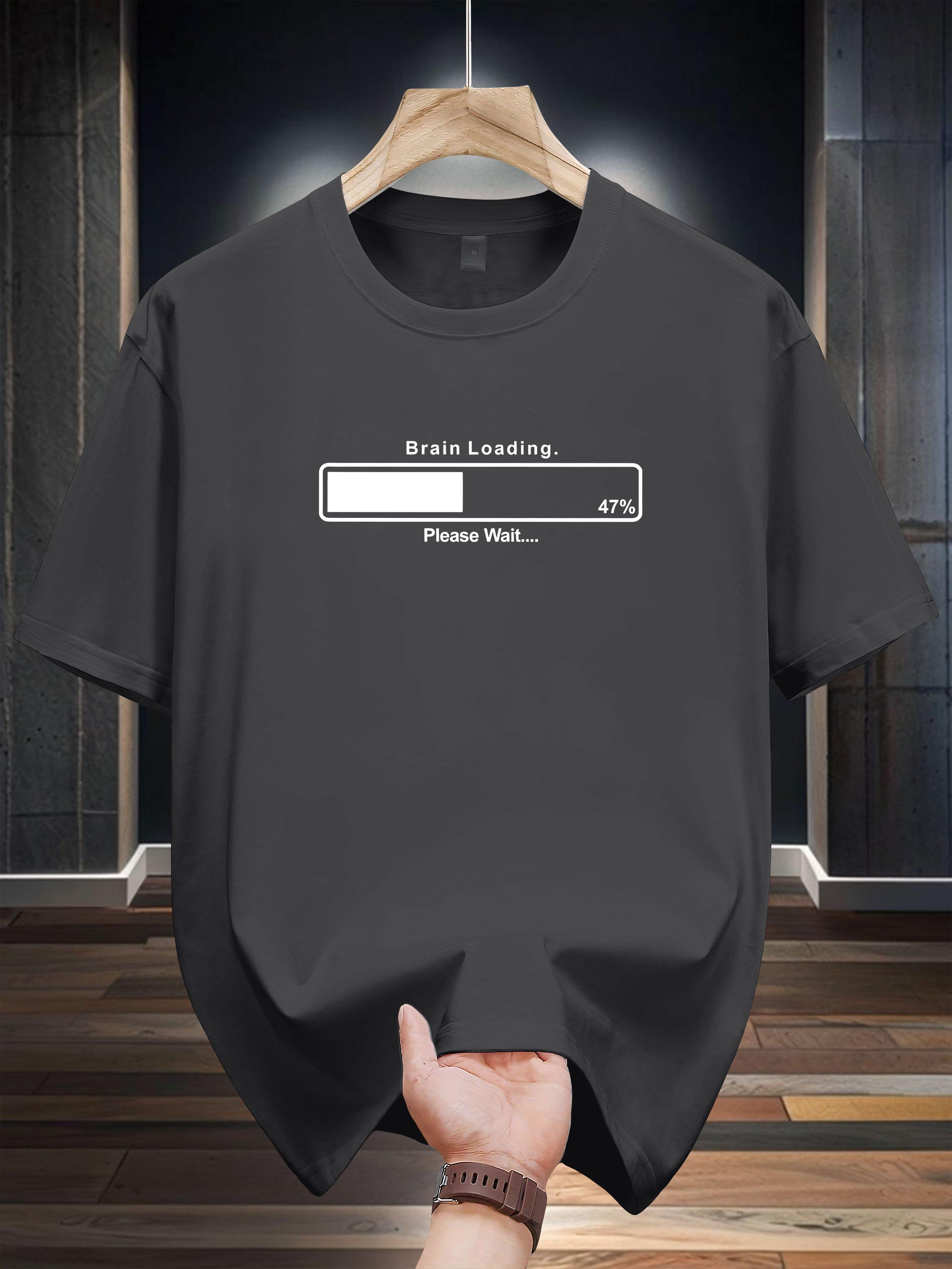 Heavyweight 200gsm 100% Cotton T-shirt - Funny Loading Bar Graphic Tee S