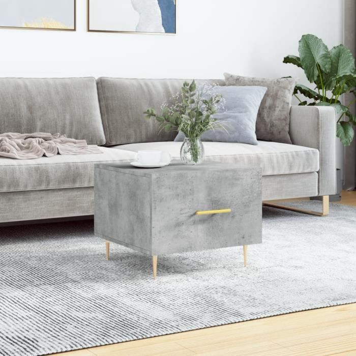 VidaXL Table basse gris béton 50x50x40 cm bois d'ingénierie 829372