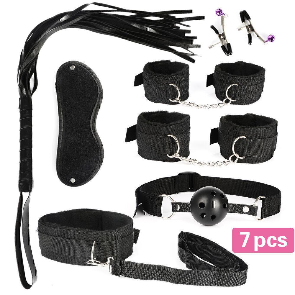 13pcs/set SM Bondage Restraint G Spot Vibrators Adult Game Props  Women Sex Toy Noylon Handcuffs Clit Stimulator Adult Sex