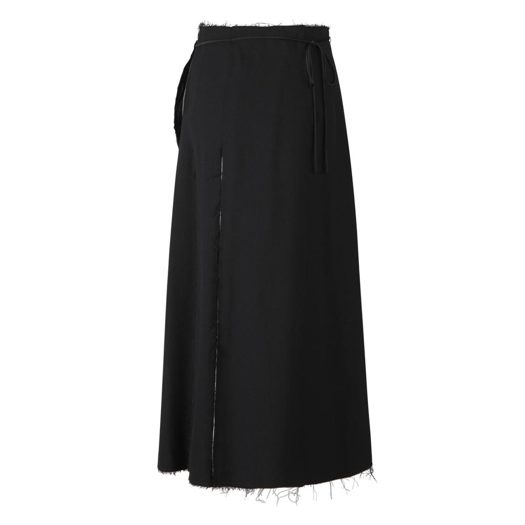 Recorde Raw Edge Detail Flare Long Skirt_Rqkaw23542Bkx