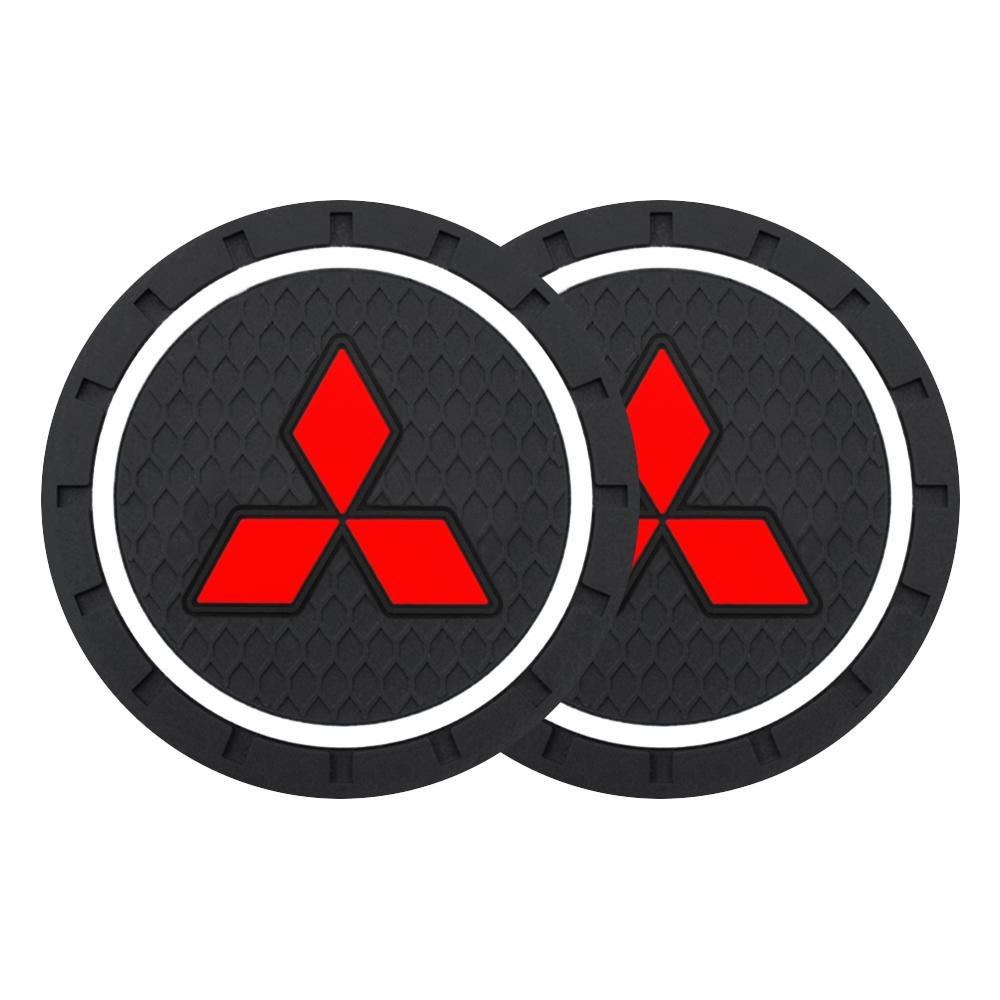 

1/2Pcs Car Coaster Water Cup Slot Non-Slip Mat Pad For Mitsubishi Colt Outlander 3 ASX L200 Lancer 9 EX Competition Car Styling
