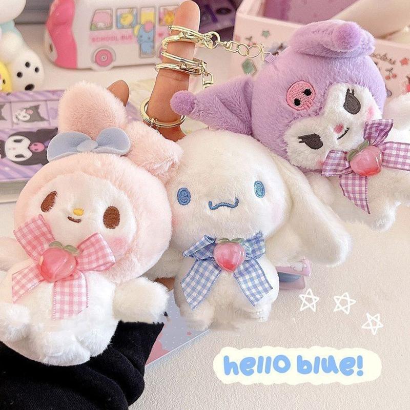 Kawaii Keychain Cute Plush Pendant Anime Doll Caroon Bag Car Key Ring Decoration