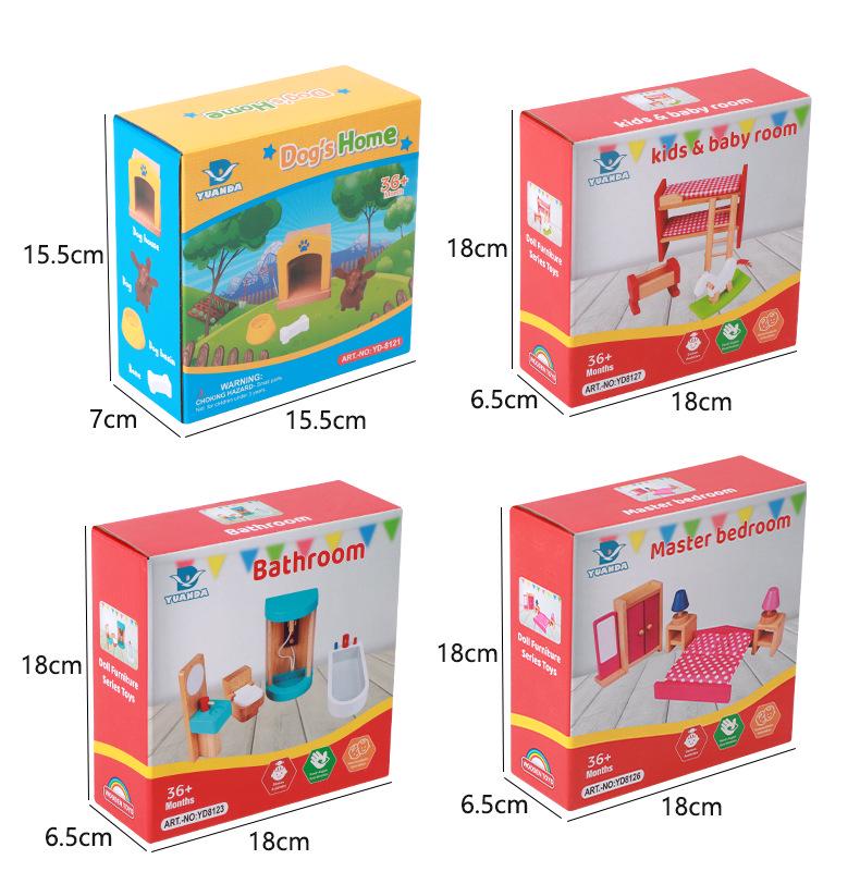 Children's Educational Multi-Functional Wooden Building Blocks Set for Pretend Play and Mini Furniture
