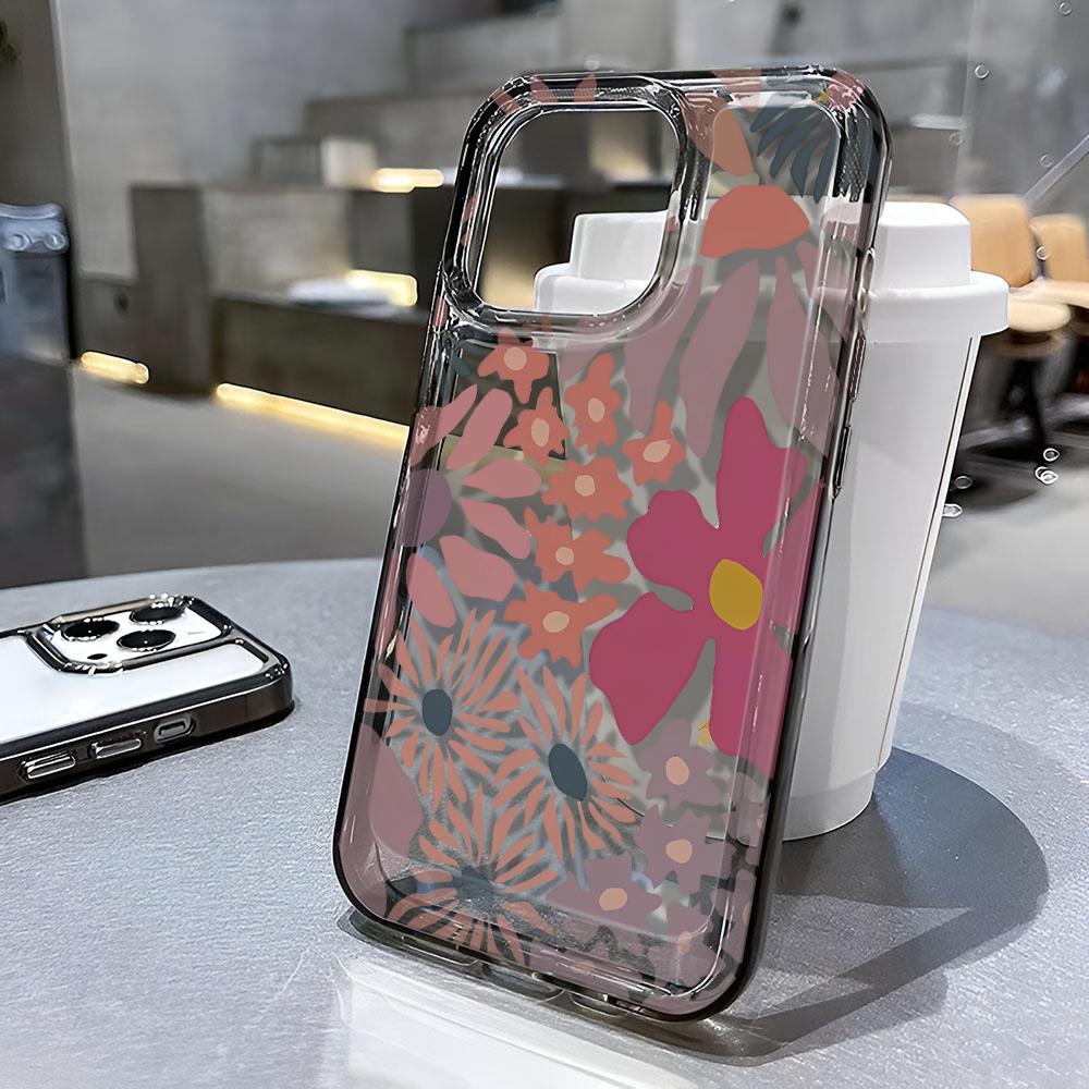 Simple Flower Transparent Phone Case For Iphone 17 Pro Max 16 15 14 Plus 13 12 11 Pro Max 17 Air Cover Case Funda Bumber