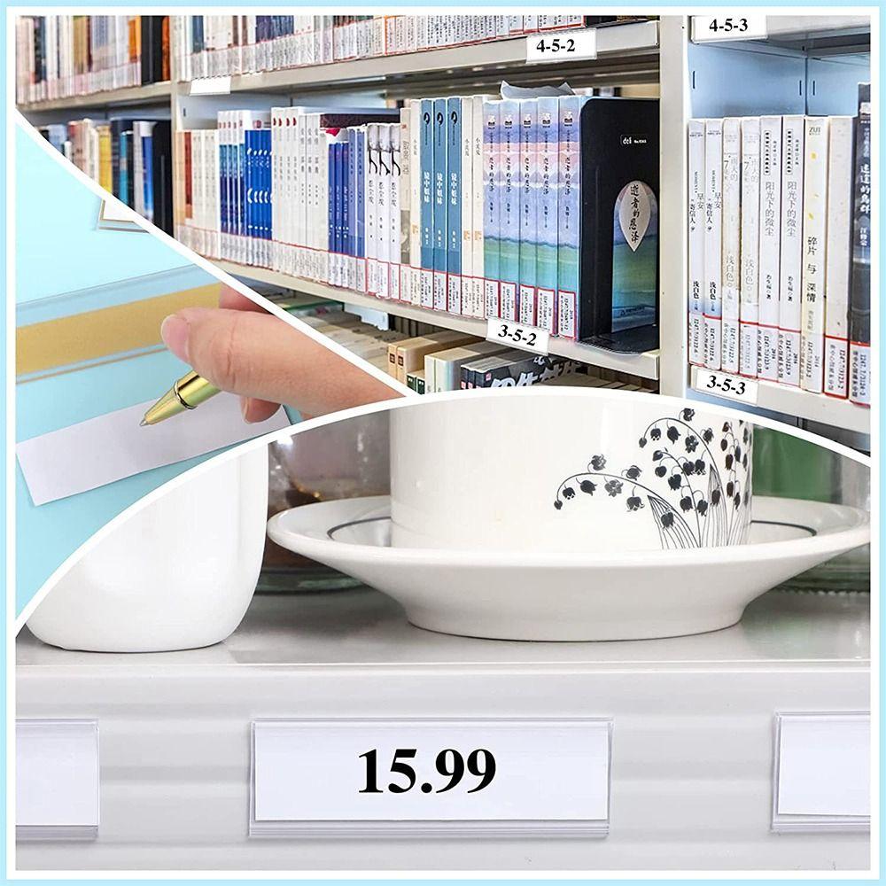 10pcs PVC Material Self-adhesive Shelf Label Transparent Classification Label  Retail Display