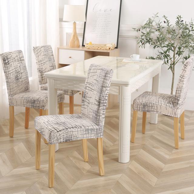 Leaves Series Chair Cover Removable Anti -Dirty Flower Branch Printed Dining Chair Cover Sets For Dining Space Home Wedding Stretch Seat Case
