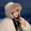 Hat Women's Autumn and Winter Plush Thermal Hat Outdoor Thickened Mongolian Hat Cold-proof Ear Feng Hat