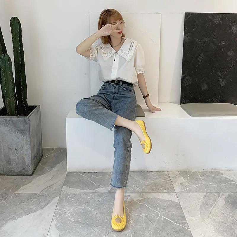 WTEMPO Four Seasons Trendy Jelly Rain Shoes Shallow Mouth Flat Heel Waterproof Beach Shoes Plastic Kitchen Work Shoes Women's Versatile Sandals