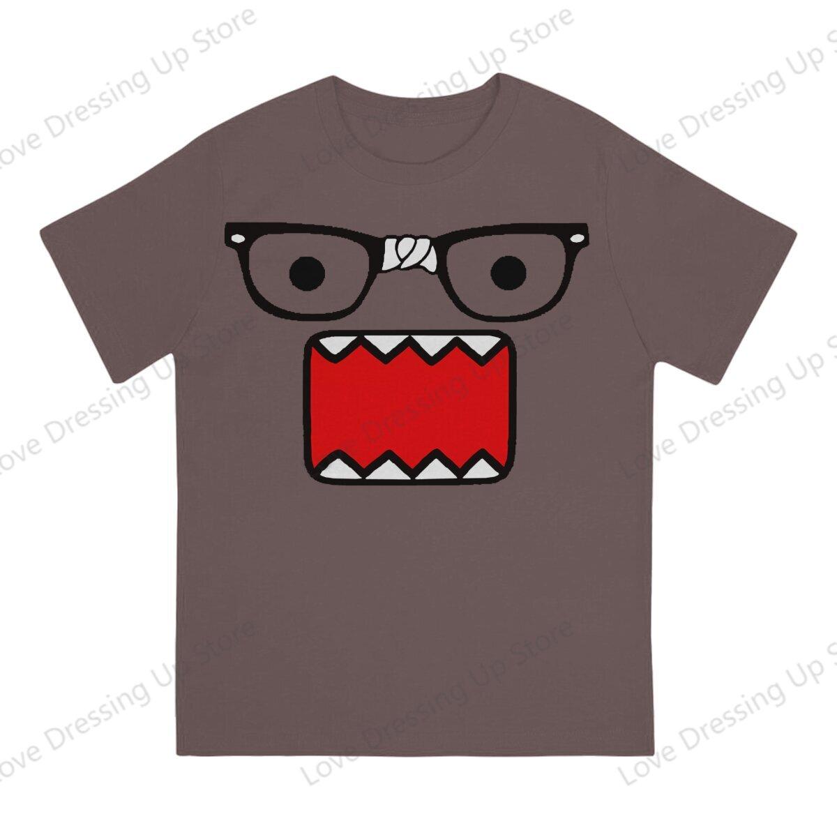 Comfortable season Domo Kun Print Funny Short Sleeved T-shirt Men Women Versatile  Couple Tops S