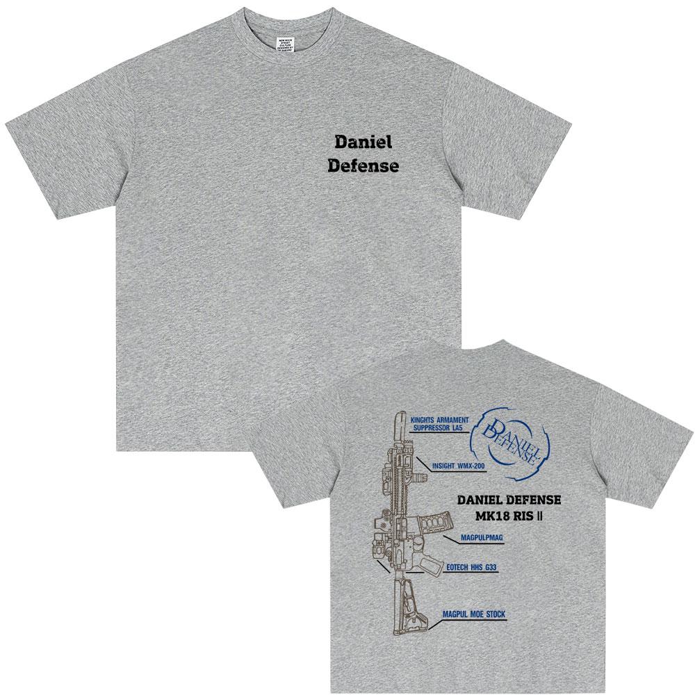 Daniel Defense MK18 Graphic T-shirt Male Fashion Casual Oversized Streetwear Men Women High Quality Soft Cotton T Shirts Tops