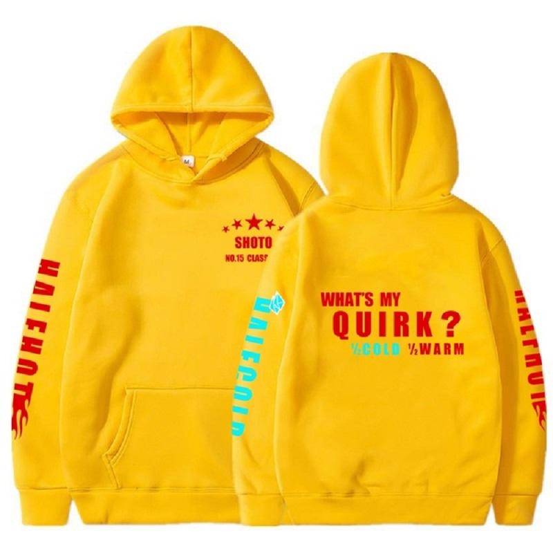 

2024 Моя геройская академия Косплей Костюм Shoto Todoroki Bakugou Katsuki Печатные толстовки с капюшоном Уютные топы Пуловеры 4XL жёлтый