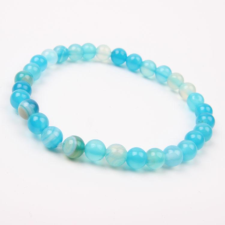 Red Agate Crystal Bracelet: Simple Round Beads, Couple Style Hand Jewelry