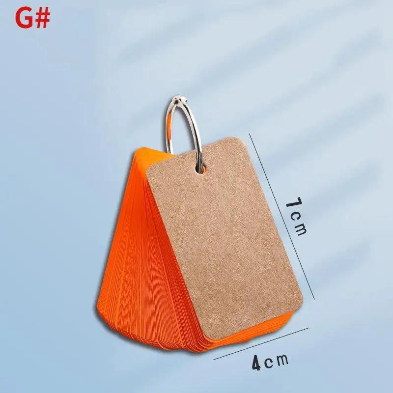 

50/100 шт./коробка рукописные карточки блокноты из коровьей кожи цветные слова блокнот пустой крафт-бумага симпатичное кольцо пряжка письмо оранжевый