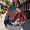 Women's Christmas Print Crewneck Sweatshirt, Lightweight Casual Pullover for Holiday