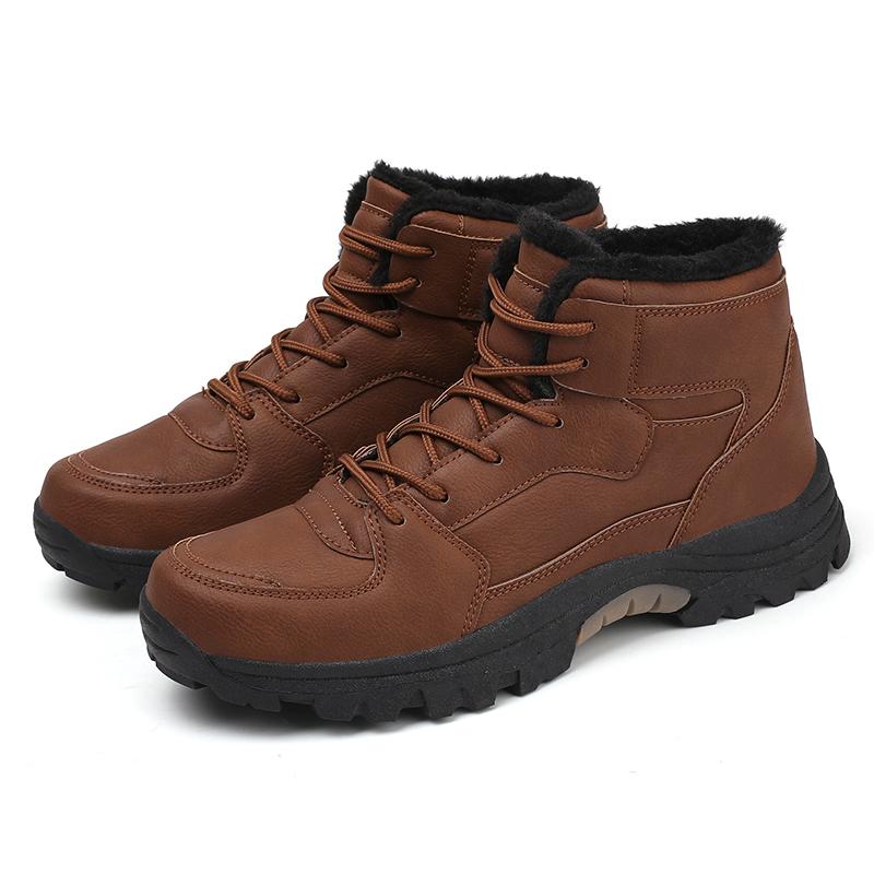 

Мужские зимние ботинки Теплые зимние ботинки Нескользящая водонепроницаемая обувь Высокие плюшевые ботинки для активного отдыха Ботинки больших размеров 47 хаки