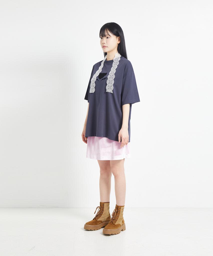 COTTONREBIRTHCLUB Boxy Thunder Graphic T-Shirt (Charcoal)