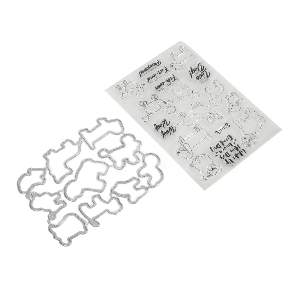 Súprava čírych pečiatok Jedinečný dizajn psa a ovce Priehľadná pečiatka Embosovacia vyrezávacia sada pre DIY Scrapbook Remeslá