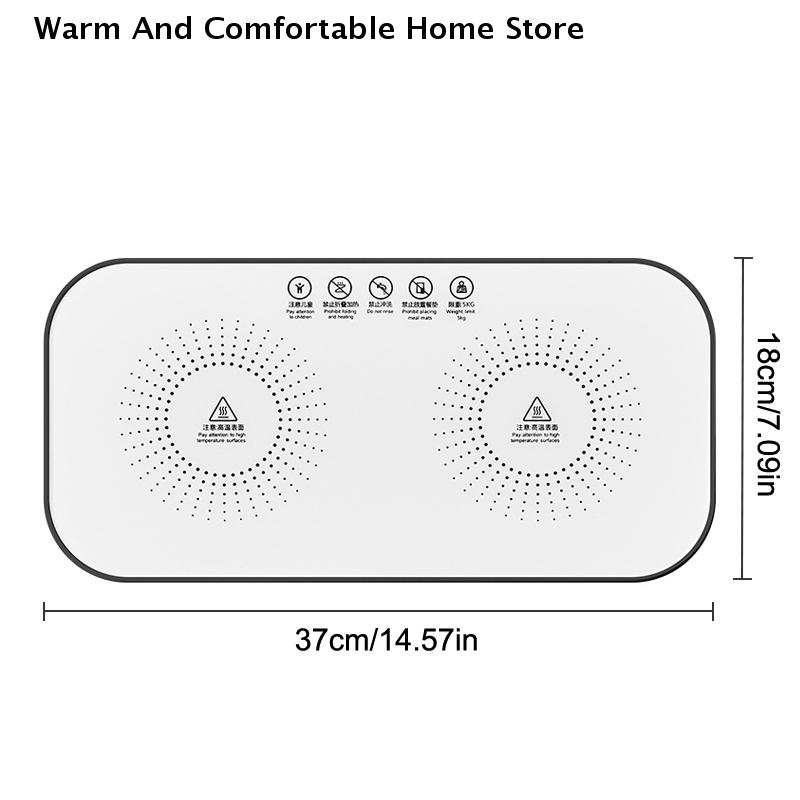 Electric Heating Plate Food Warmer Mat Silicone Dining Table Fast Warming Food Coffee Heater Tray Foldable Food Warming Plate