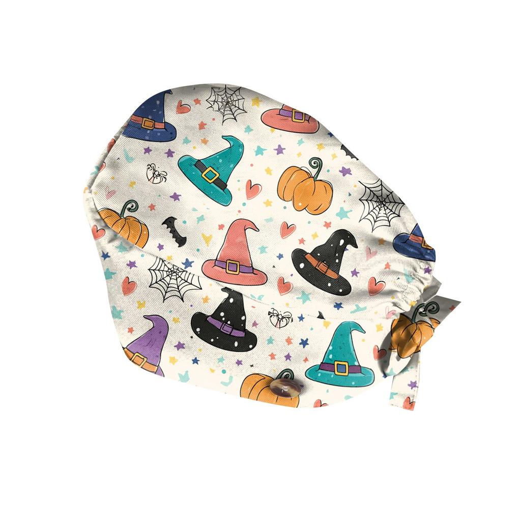 Fashion Halloween Print Work Hat Casual Wash Hat Bag Cap