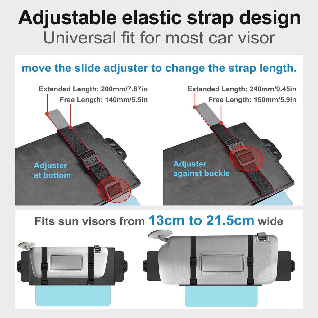 Polarized UV400 Car Sun Visor Extender, Double-Sided Shade, Three-Sided Protection