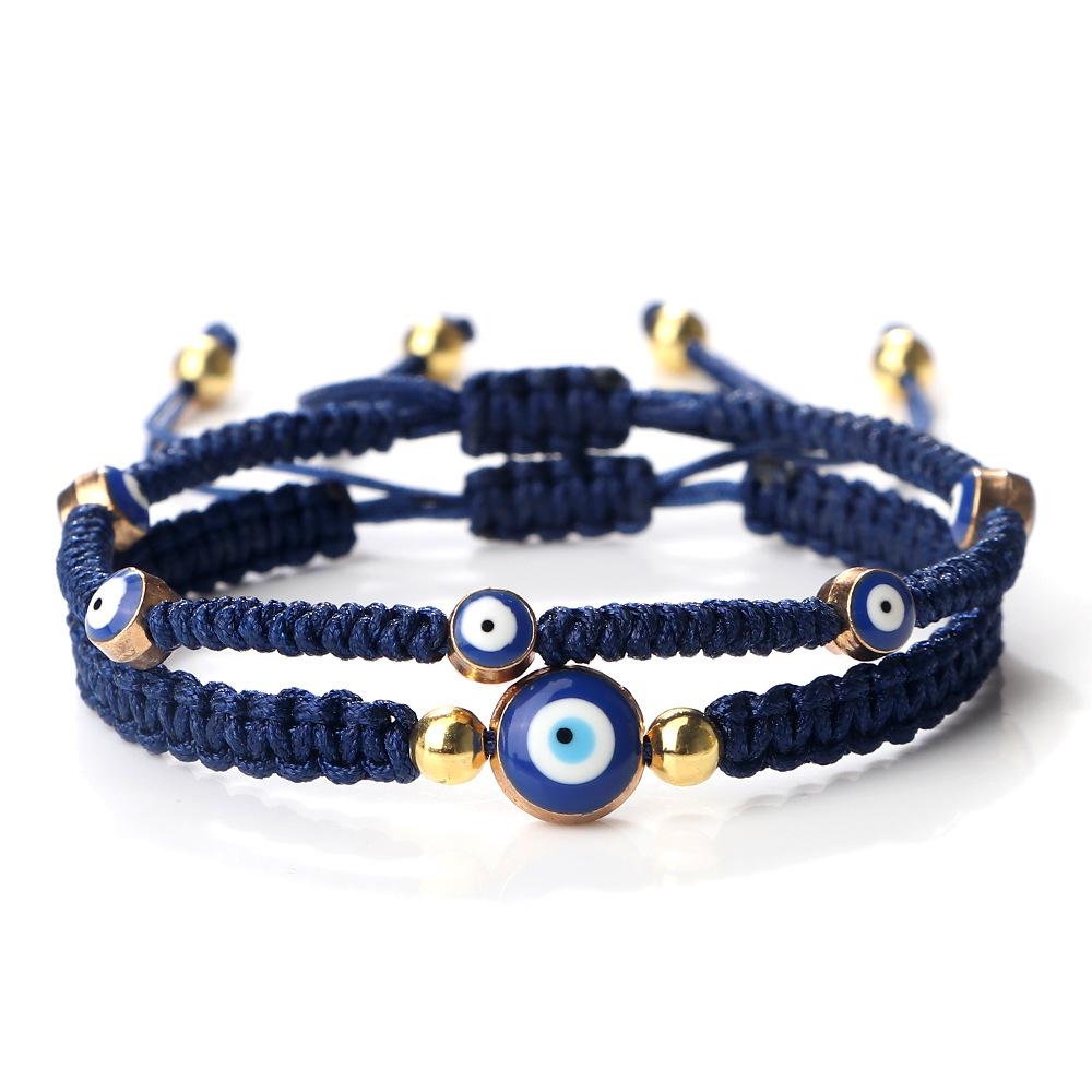 European & American Fashion Demon Eye Alloy Bracelet - Handmade Simple Edge-Wrapped Set