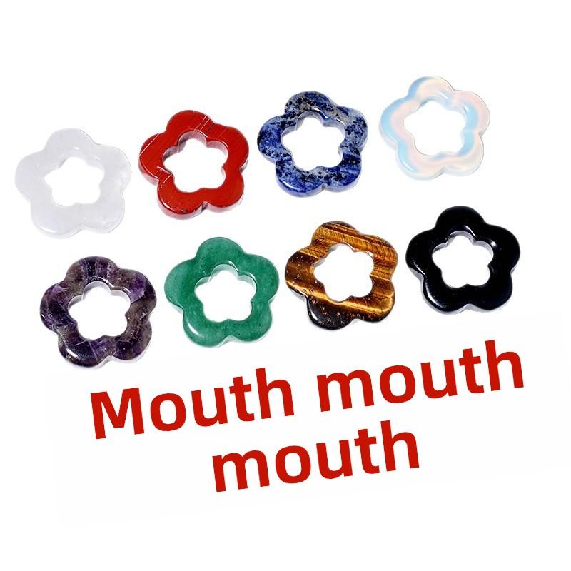 30mm Five-Petal Flower Crystal Pendant Polished Eco-Friendly Antique DIY Wedding Necklace Earrings Hollow Plum Blossom Jewelry