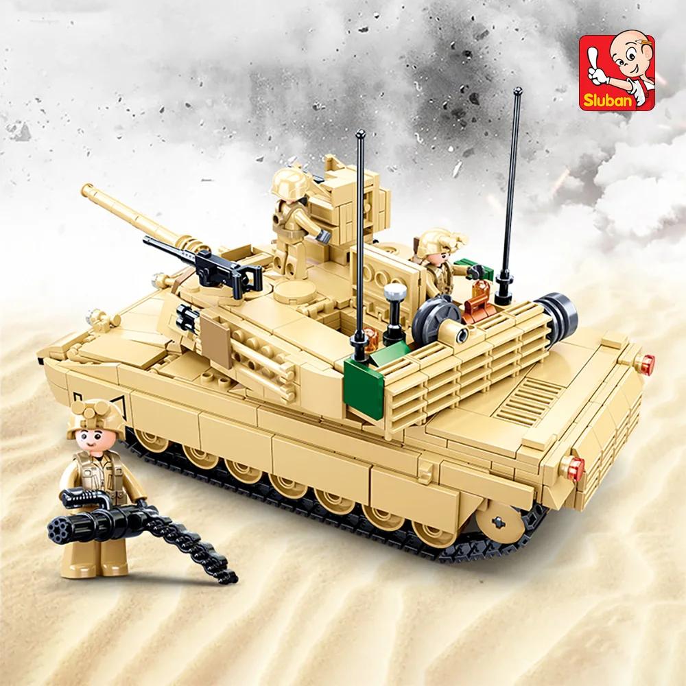 Non-Toxic 781Pcs Military Series Model Building Block Toys M1A2 Tank Model Creative Diy Toy Assembled Building Blocks Kit