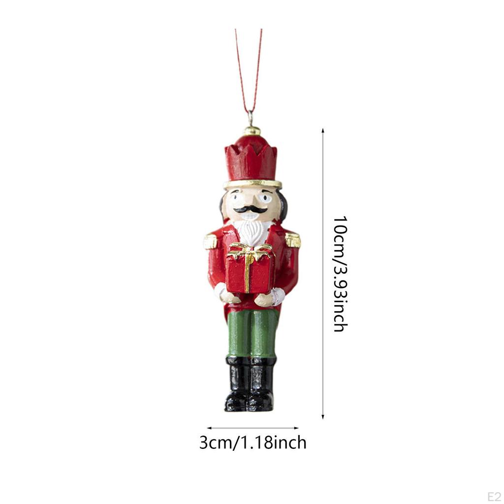 3 Pieces Christmas Nutcracker Ornaments Statue Handmade Figure Hangings Home