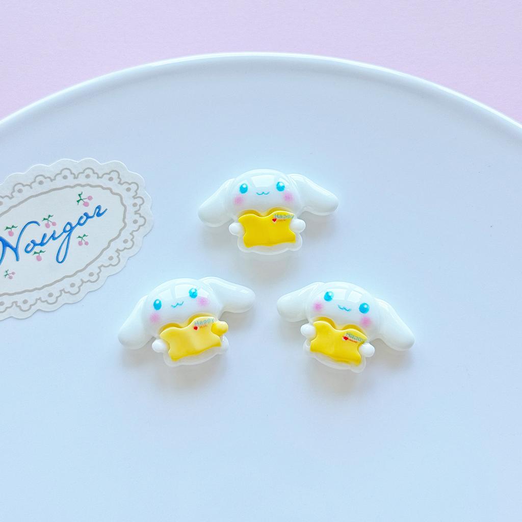 30/150PCS Cute jade dog resin diy jewelry yellow five-star hair clip mobile phone shell hole shoe patch shoe flower accessories