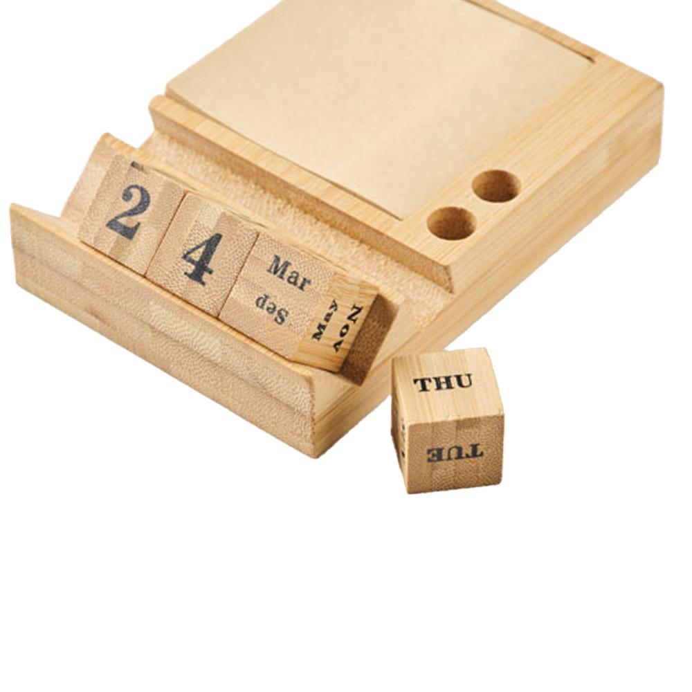 MidOcean Bootop Bamboo Desktop Calendar