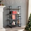VidaXL 4-Tier Bookcase Grey 100x30x140 Cm Solid Pine Wood
