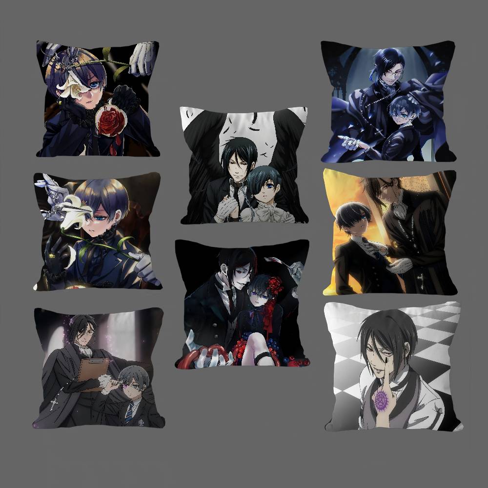 B-Black B-Butler Maple Design Cushion Cover Happy Autumn Harvest Decor Holiday Decorati Pillow Cover